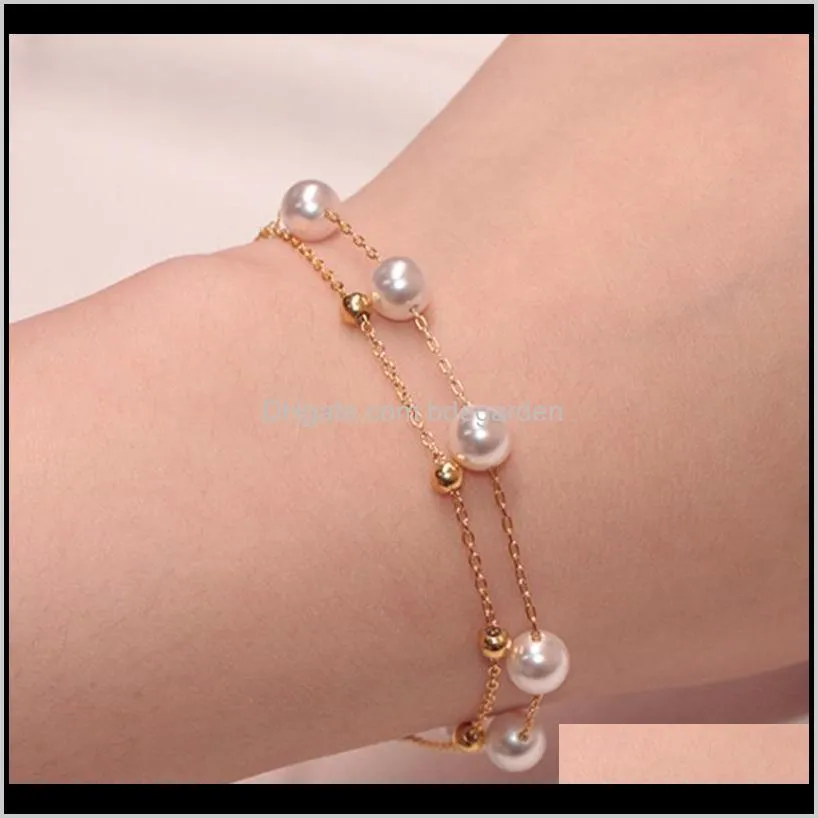 fashion women chain bracelet double adjustable beads braslet friendship brazalete valentines day gift women accessories pulseira