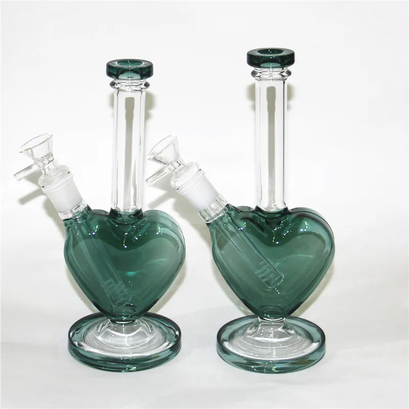 2022 nieuwste 9 inch hartvorm glazen beker bongs waterpijp 14 mm vrouwelijke gewricht olie dab rigs 5 mm dikke waterleidingen met glazen kom