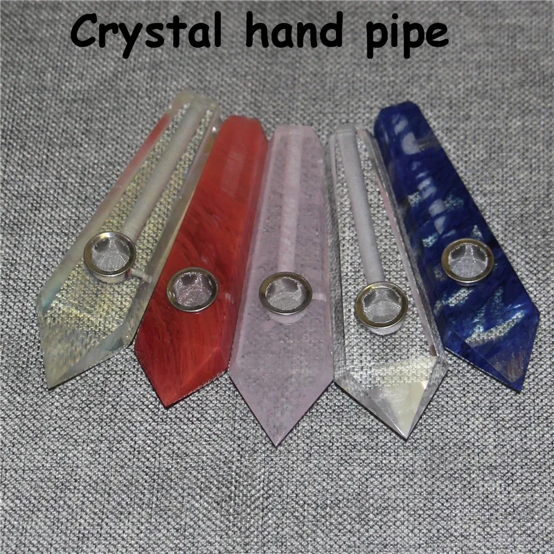 Quartz Carb Hole Pipes Novelt Amethyst Healing CRYSTAL Smoking Tobacco pipe Wholesale Natural Hand tool