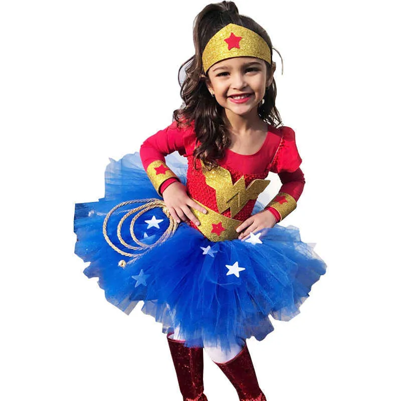 Implementar vela Aprendiz Vestido De La Niña De Wonder Girl Vestido Traje De Superhéroes Disfraz De  Halloween Para Niños G0925 De 33,76 € | DHgate