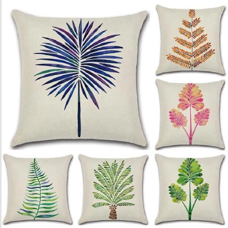 Plant Cushion Cover Tropic Tree Green Throw Pillow Colored Leaves Decorative Pillows For Sofa Car Home Cushion/Decorative