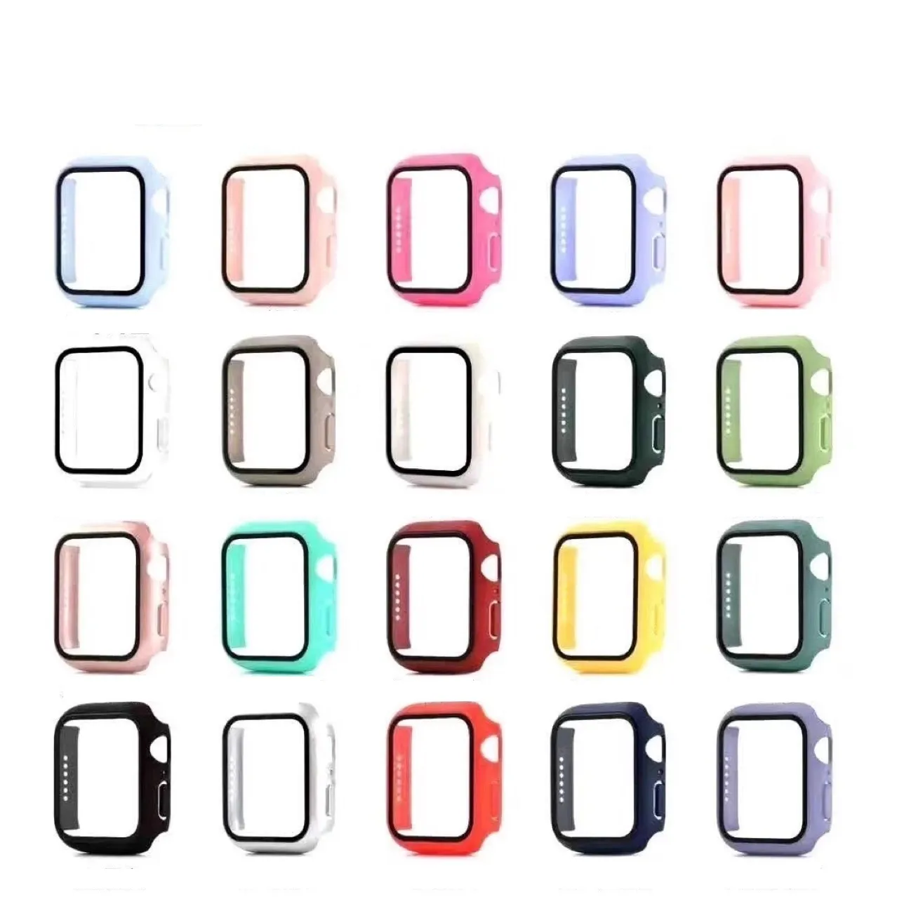 For Apple Hard Case 360 Full Screen Protector Frame With Tempered Glass Film Watch Iwatch 5 / 4 / 3 / 2 / Cover 38Mm 42 Mm 40Mm 44Mm