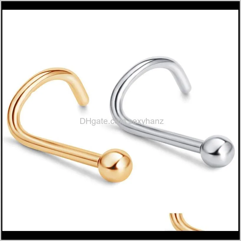 nose stud surgical steel nose ring piercing nez nose piercing cartilage ball piercing nariz body jewelry gold silver