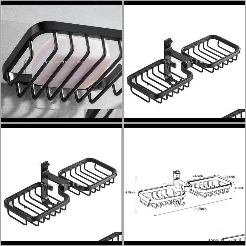 bathroom wall-mounted soap dish, for shower wall, dish with hook kitchen bar,strong anti-rust rack(1 pcs) dishes