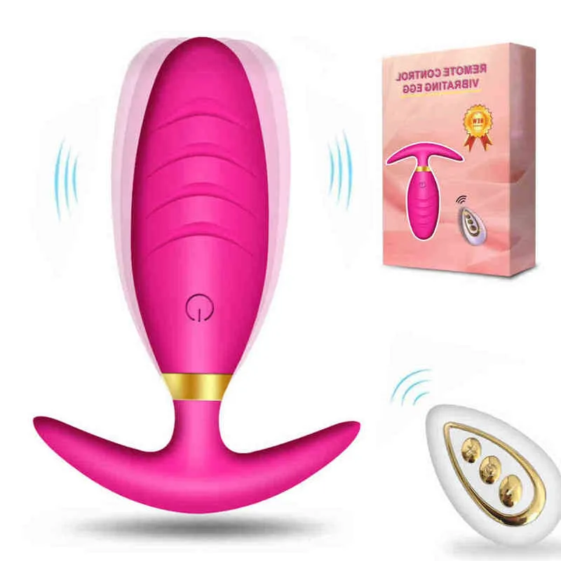 Nxy Sex Eggs Wearable Anal Butt Plug Vibrator Voor Vrouwen Mannen Afstandsbediening Intieme Goederen Prostaat Massager Toys 1215