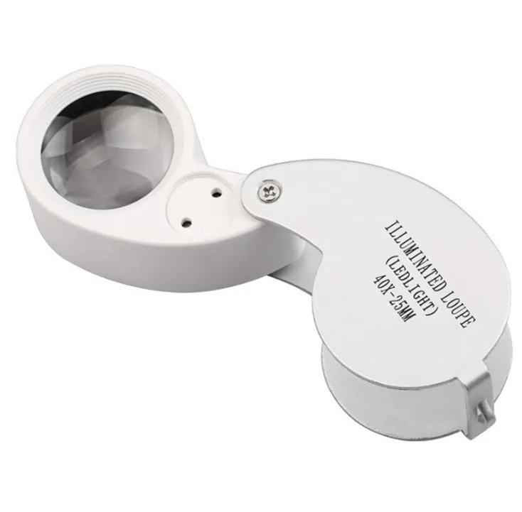 Wholesale 40x 25mm Illuminated Loupe LED Light Microscope Jewelry