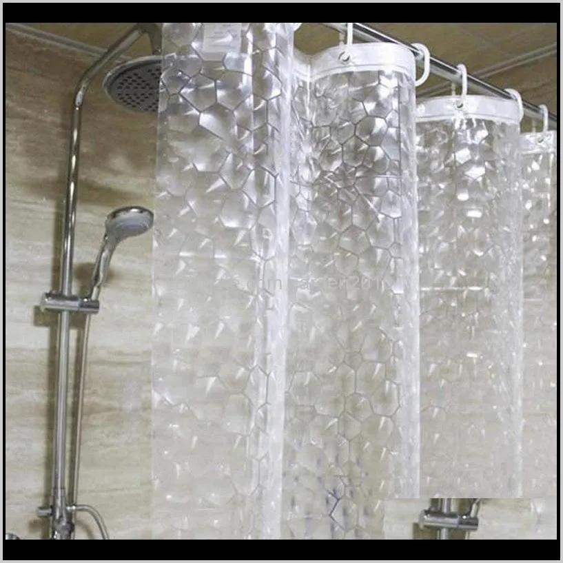 3D Transparent Water Cube Waterproof Clear Shower Curtain Bath Curtains Bathtub Stall 180 X 180Cm Hhd4657 7Nqsf Ehtgt