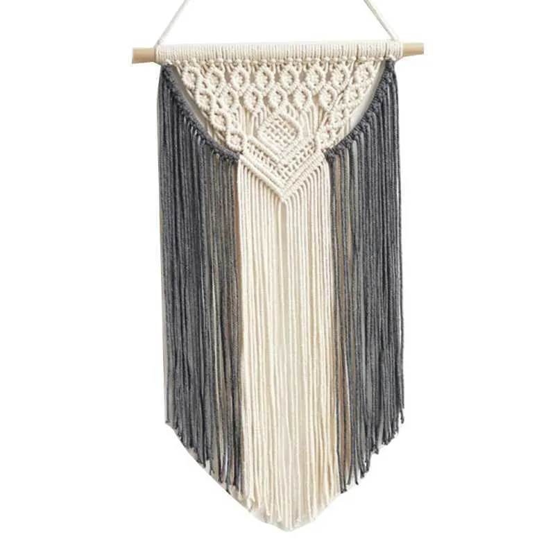 Macrame Wall Wiszące Gobelin Wisiorek Boho Chic Czechy Tkane Dekoracje Woven Drop 210609