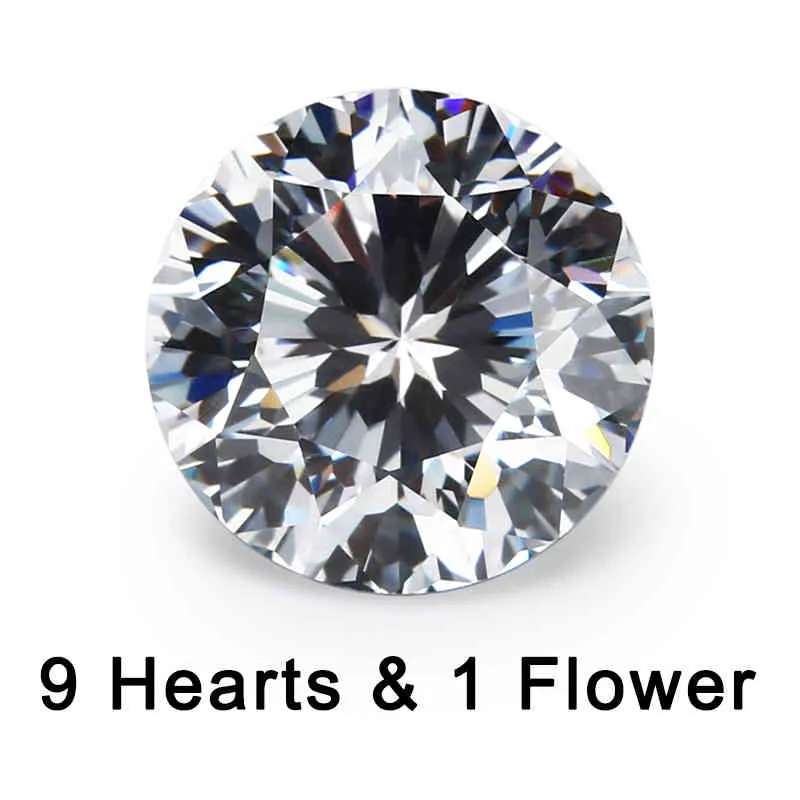9 сердец и 1 цветок нарезанный 4 ~ 10 мм свободный CZ 5A качественные белые кубические кристаллы циркония бусины камень синтетический драгоценный камень