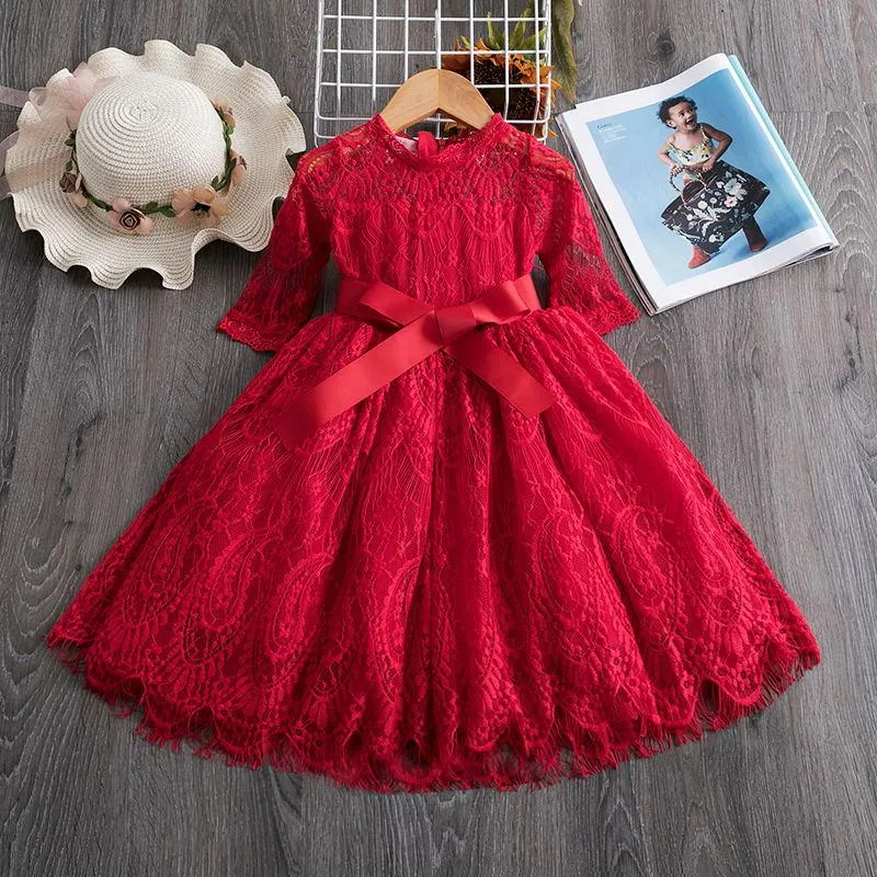 Winter Flower Embroidered Girls Christmas Girls Party Dresses With Long Sleeves Perfect Childrens Year Costume From Wuhuamaa 9.25 DHgate.Com