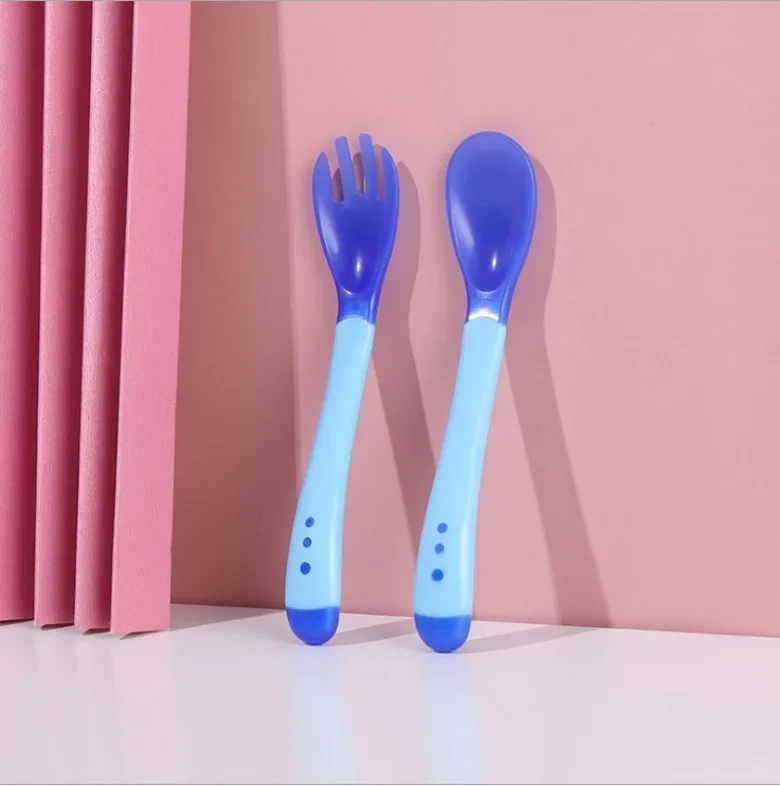Cuchara y tenedor para bebé con sensor de temperatura, se puede doblar –  Gran Joyeria