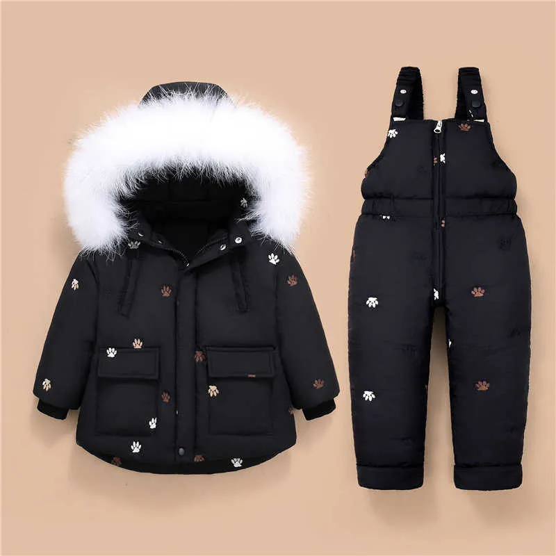 Winter Kinder Kleidung Sets Kinder Schneeanzug Junge Warme Mantel Overall Baby Mädchen Kleidung Unten Jacken Parka Overalls Säuglings Mantel H0909