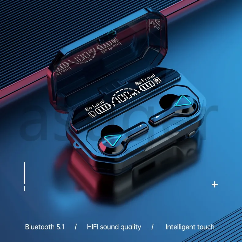 A15 TWS Bluetooth 5.1 Casque sans fil Écouteurs 9D Stéréo Sport Écouteur étanche Contrôle tactile Casque Écouteurs affichage numérique avec emballage