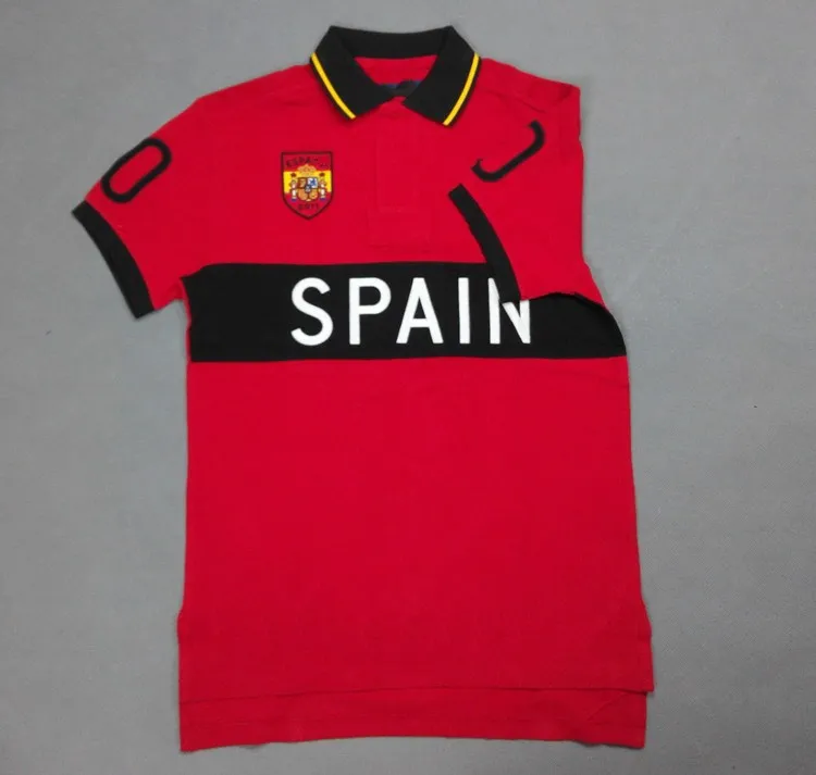 고품질 남성 플러스 사이즈 코튼 셔츠, 스페인어 SP-NEV LAPEL T 셔츠, 수 놓은 폴로 셔츠