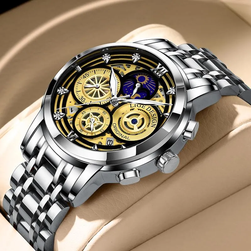 Costliest Wrist Watches 2021 Fashion LIGE Man Watch Calendar