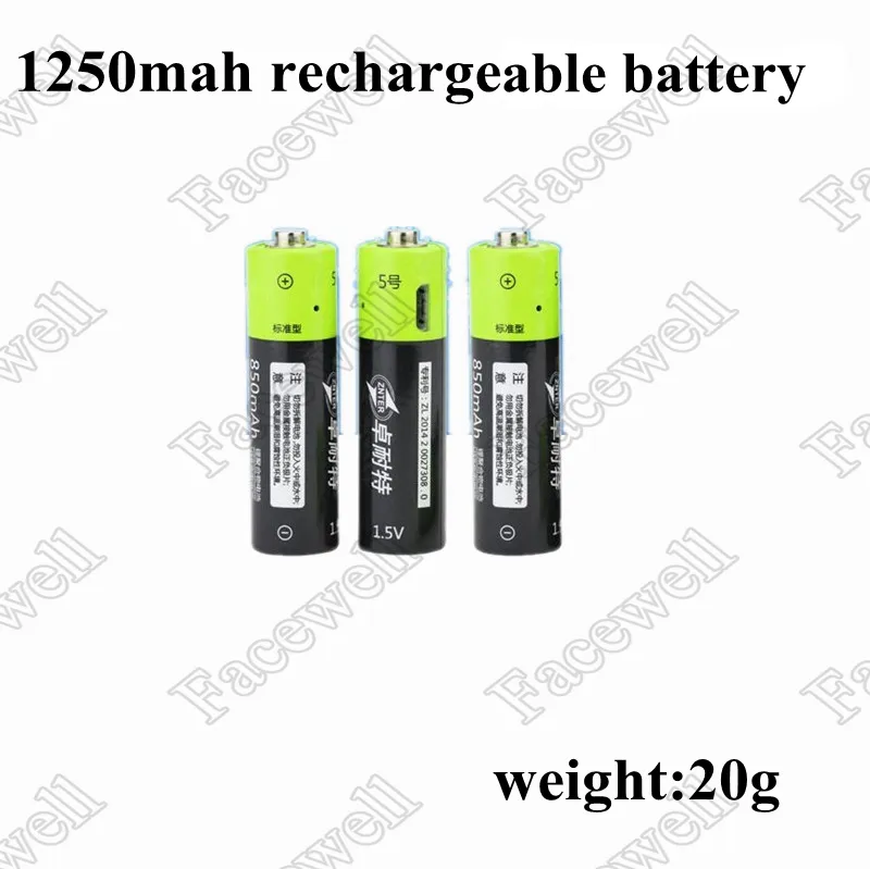 Marca 4 pezzi 1.5v 1250mah con caricabatterie USB 4 in 1 per lotto AA No5 batteria di alimentazione per giocattoli elettrici telecomando Caricabatterie USB C