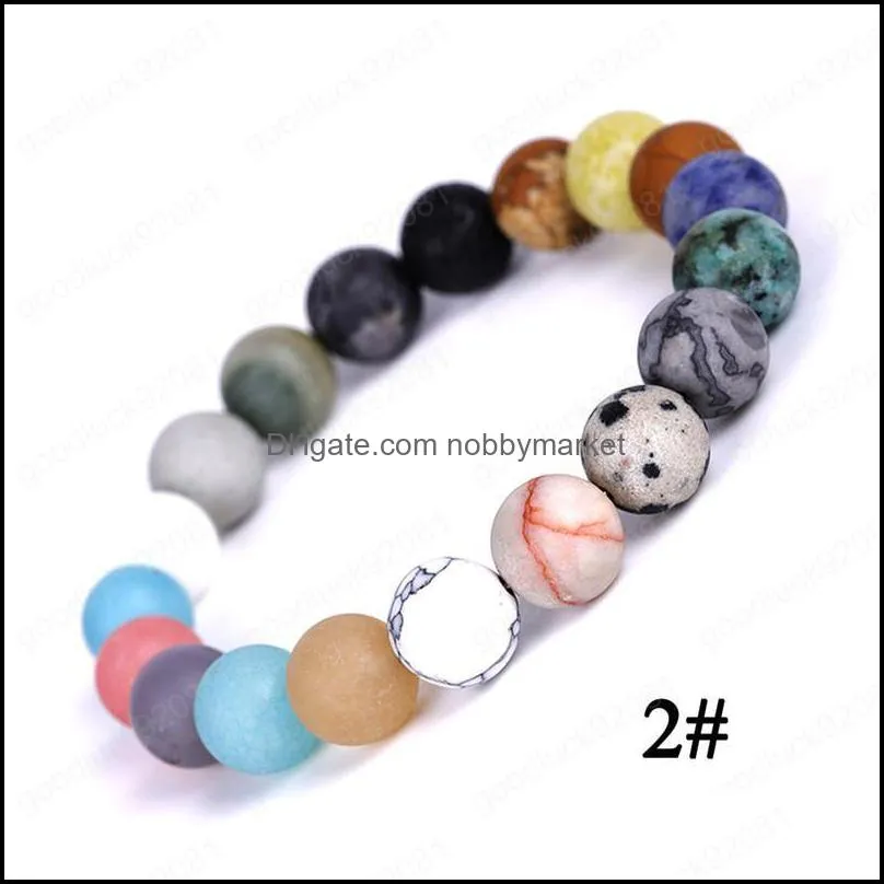 universe Nine Planets bracelet agate natural stone beads charm bracelet mens bracelets luxury designer jewelry bracelets