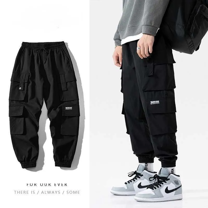 Streetwear Black Mens Harem Joggers Broek Mannen Cargo Broek 2021 Hip Hop Casual Zakken Joggingbroek Mannelijke Oversized Mode Broek X0723