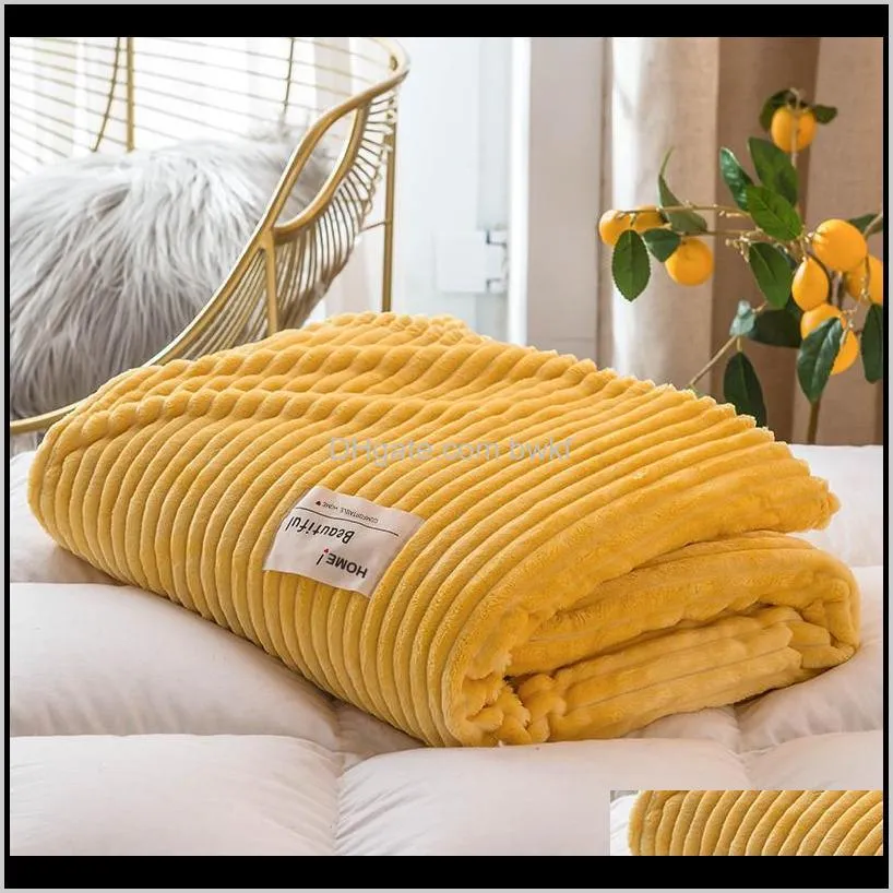 hot sale thicken coral fleece blanket on the bed home adult beautiful color blanket warm winter sofa travel blanket 201222