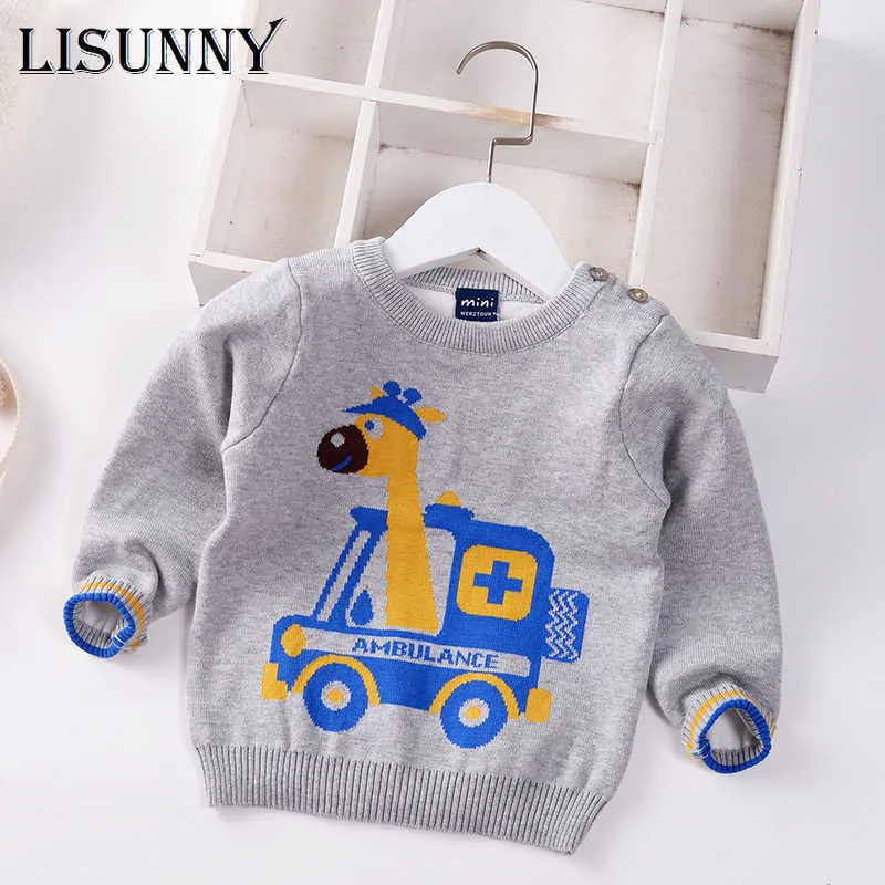 2021 Autumn Winter Baby Child Boys Sweater Jumper Children Sweaters COTTON O-Neck Toddler Pullover Kids Clothes 0-5y Cartoon Y1024