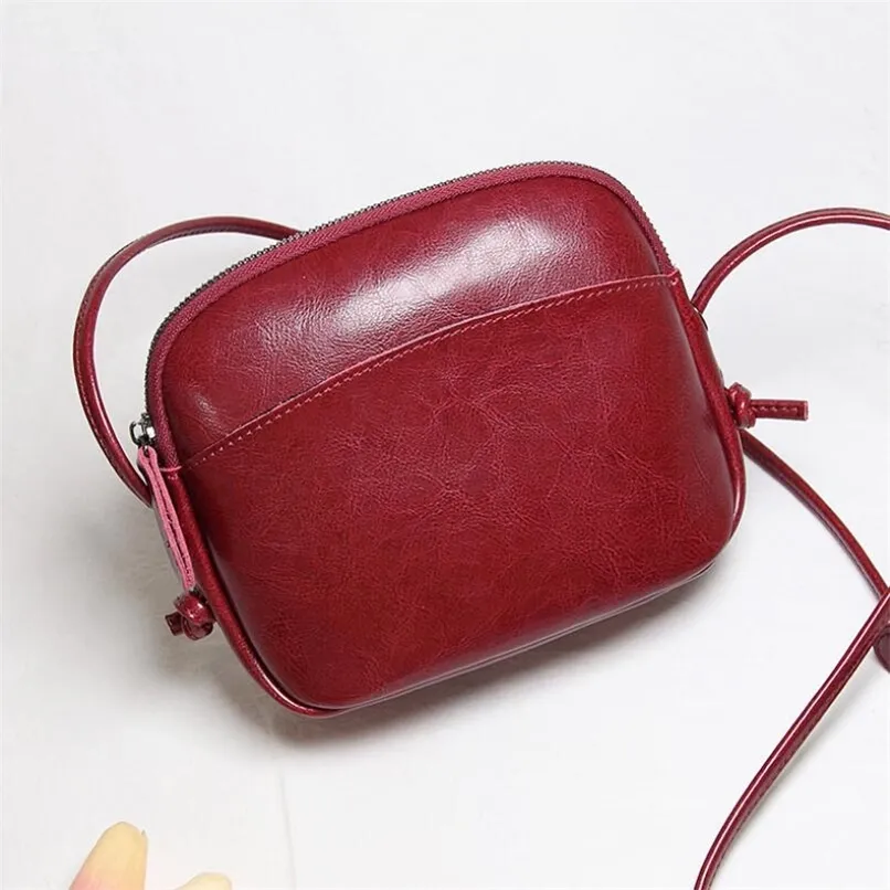 FoxTail Lily Femmes Messenger Sac En Cuir Véritable Petit Shell Sac Vintage Sac À Bandoulière Dames Sacs À Main De Luxe Bourse Femmes Sacs 220209