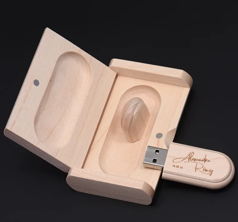 10 pièces logo personnalisé gratuit gravure laser en bois + boîte clé USB 4GB 8GB 16GB 32GB 64GB clé USB cadeau de photographie