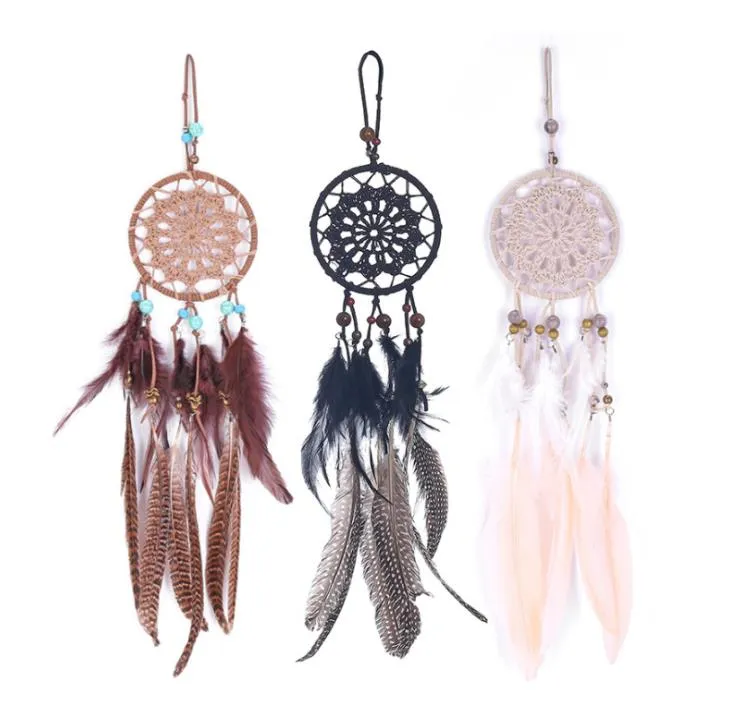 Feest Gunst Dream Catcher Weven Kant Dream-Catcher Girlish Heart Retro Dream-Feather Deur Ornamenten Hanger Muur Opknoping Decoratie SN5676