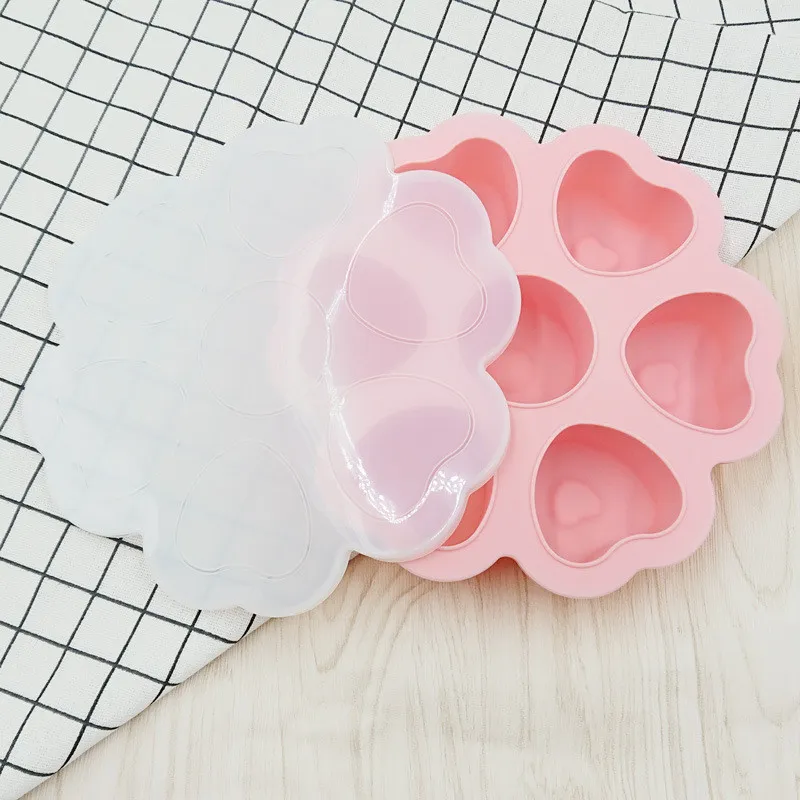 Ice Cube Trays Bar Silicone Food Supplement Box with Lid Reusable Heart Shaped Ices Tube Maker for Whiskey Drinks and Cocktails
