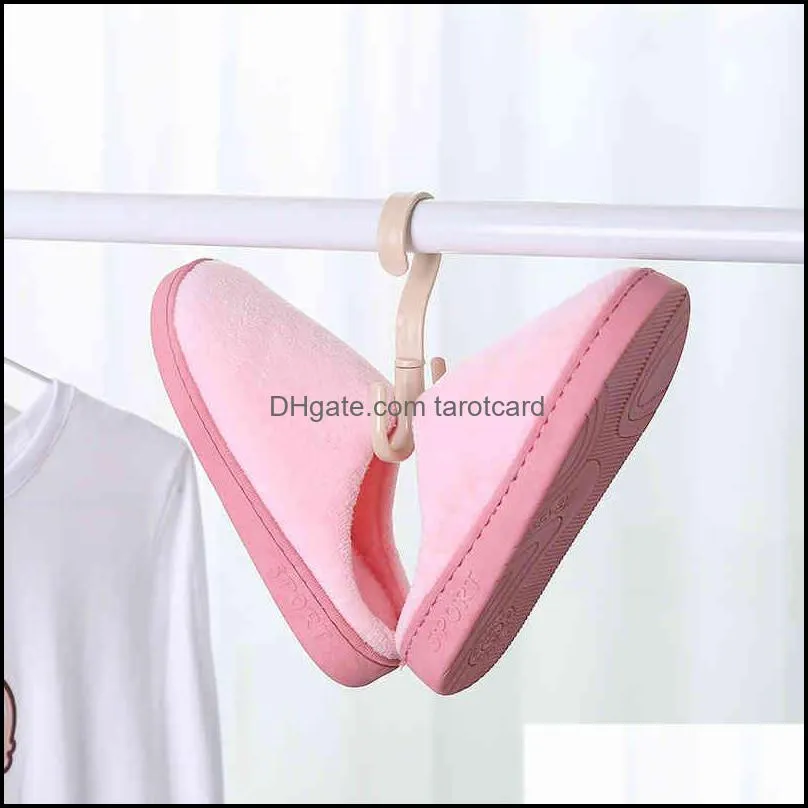 360 Degrees Rotate Plastic Hanger Four Claws Hooks Dry Wet Dual Use Towel Hangers Home Clothes Shoes Sundries Multi-Function Organizers