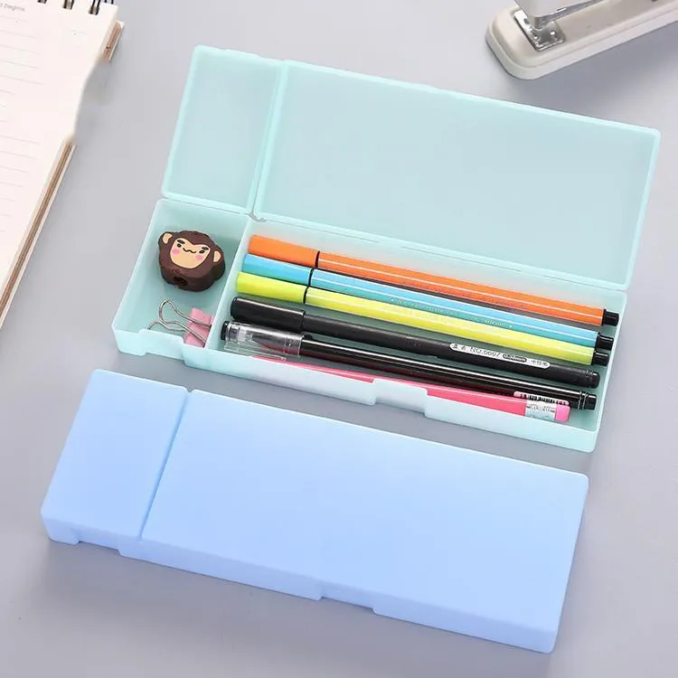 Sacs à crayons Ellen Brook 1 pièces Kawaii couleur bonbon étui à stylo en plastique école papeterie fournitures de bureau cadeau