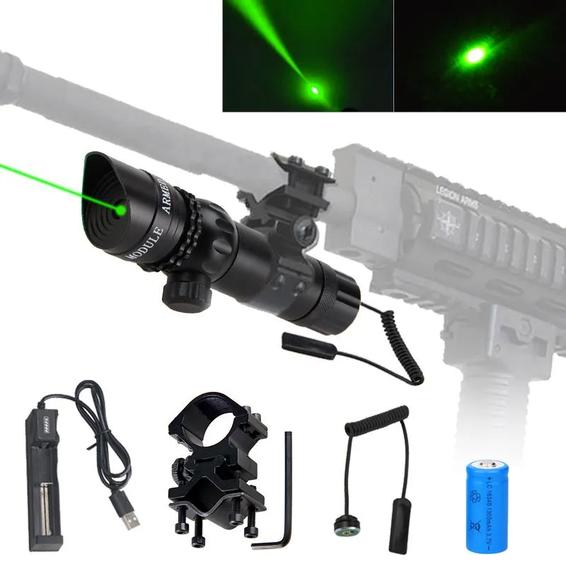 Docking Stations Tactical Hunting Laser Pointer Sight 532nm Green/Red Dot Rifle Underbarrel Mount Compact Scope Adjustable Up Down With Swit