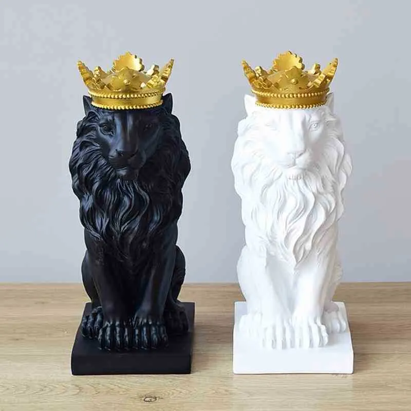 Статуя короны льва дома офис бар льва вера Смола скульптура модель ремесел украшения животных оригами абстрактное искусство украшения подарок T200330