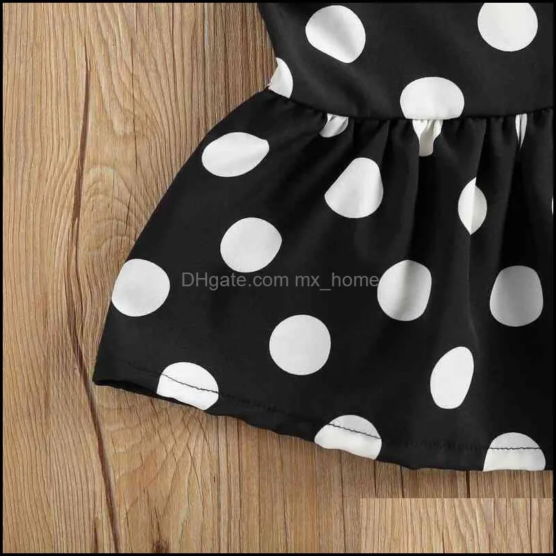Kids Girls Clothes Sets Polka Dot Print Sleeveless Vest Tops Shorts Suits