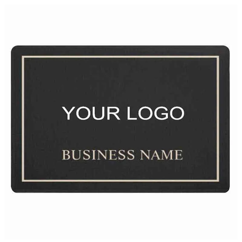 Modern Black and Gold Company Business Personalised Welcome Door Mat High Quality Custom Branding Rug Carpet Doormat Floor 211109