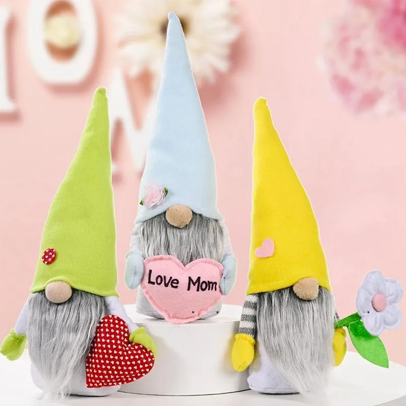 Nouvelle fête des mères Gnomes Lapin sans visage Poupée naine Lapin Jouets en peluche Amour Maman Enfants Cadeau Joyeuse Fête de Pâques Décoration de la maison EWA4503