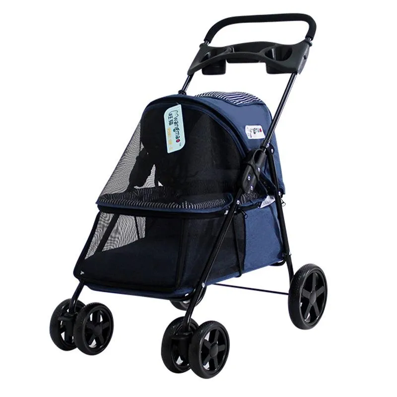 Strollers Lightweight Folding Pet Trolley Cat Dog Teddy Accepts Four