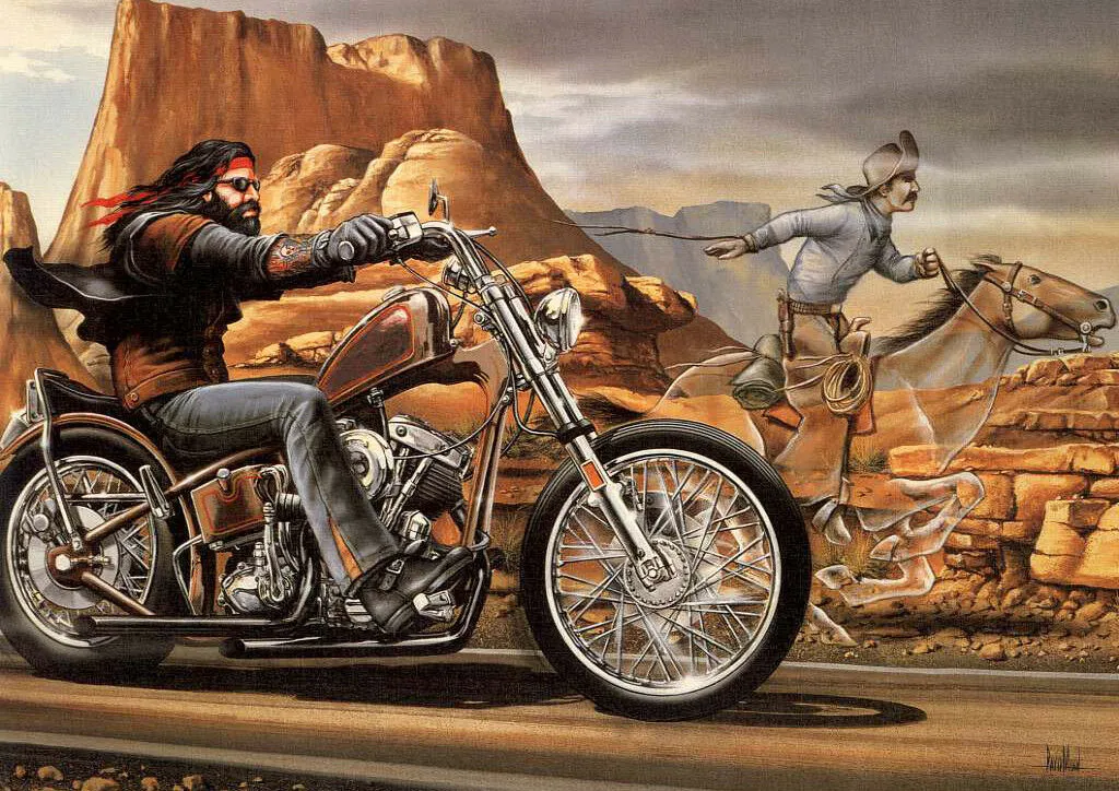 David Mann Cult Biker Paintings Silk Poster Unframed 23.6x35.4 in