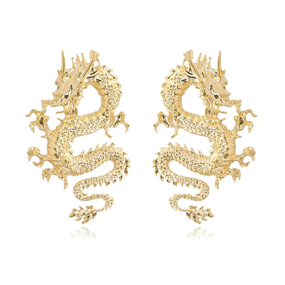 Tendance de la mode Dangle lustres boucles d'oreilles pour femmes hommes exagéré personnalisé Cool Dragon boucles d'oreilles percées bijoux d'oreille unisexe