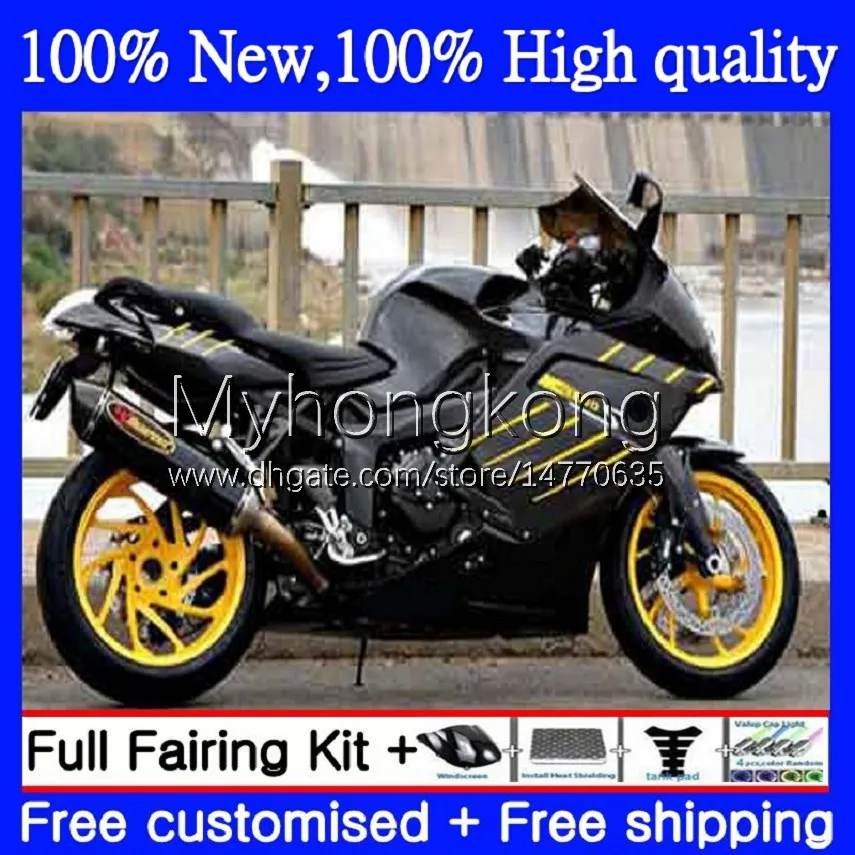 جسم + غطاء خزان BMW K1200 S K 1200 أسود أصفر S K1200S K1200-S 05-10 هيكل السيارة 4no.7 K-1200S 05 06 07 07 08 08 09 10 K 1200S 2005 2007 2008 2008 2008 2009 2010 Full Fairing Kit