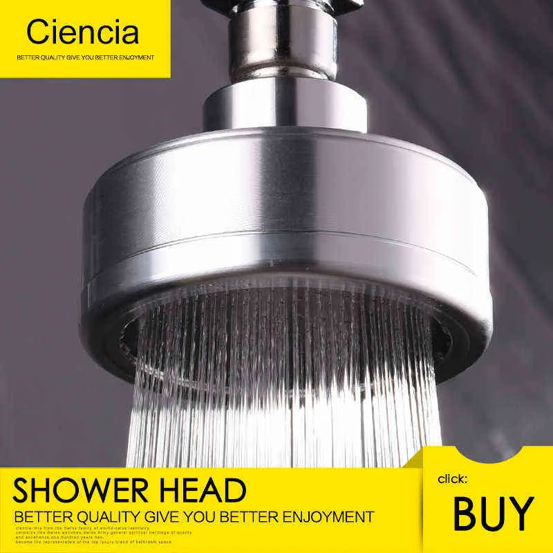 Space Aluminum Round Water Saving Shower Head with Shower Filter Detachable Can Be Cleaned H1209