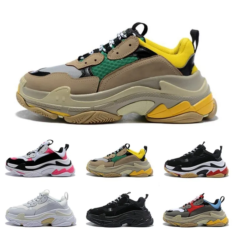 2021 Triple S Hommes Femmes Designer Chaussures De Bowling Plate-Forme Baskets Noir Blanc Gris Rouge Rose Bleu Vert Jaune Hommes Baskets Sport