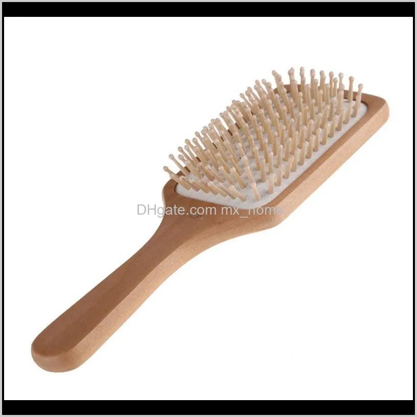 handmade natural professional healthy bamboo wood massage comb air cushion curly straight hair bathroon catchers cl other bath & toilet