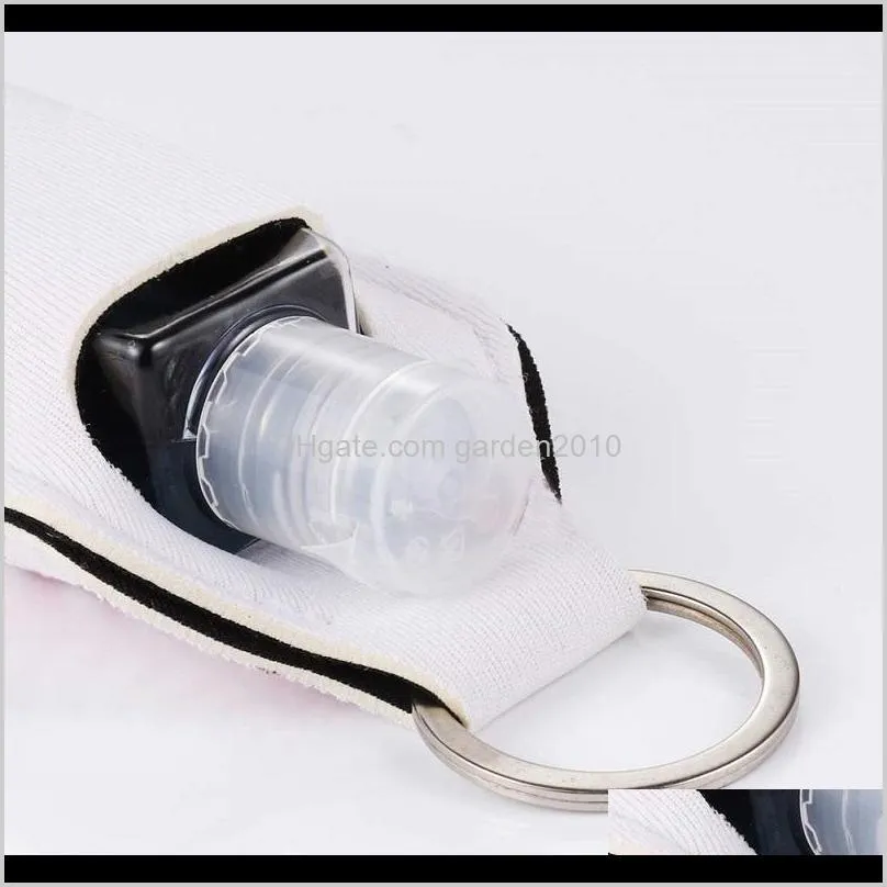 sublimation blank printing colors neoprene liquid soap bottle holder 30ml hand sanitizer bottle holder keychain wb3312