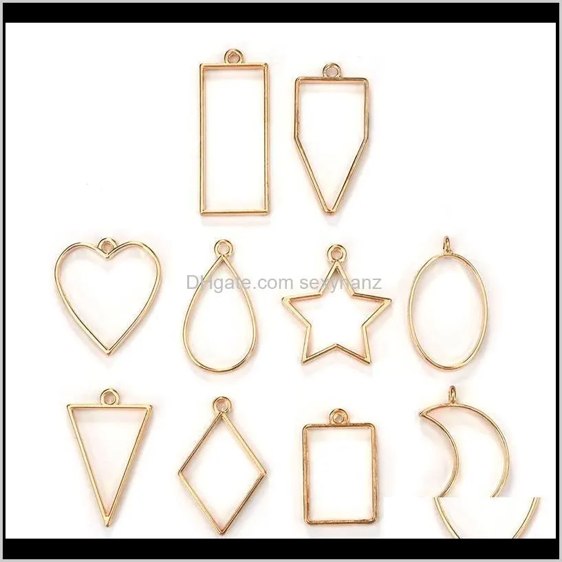 10pcs open bezel pendants diy frame pendant necklace key chain for diy jewelry making accessories