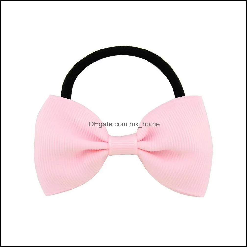 Baby Girls Small Bowknot Elastic Hairbands Colorful Ribbon Bows Tie Rubber Rope Hair Accessories Headwear