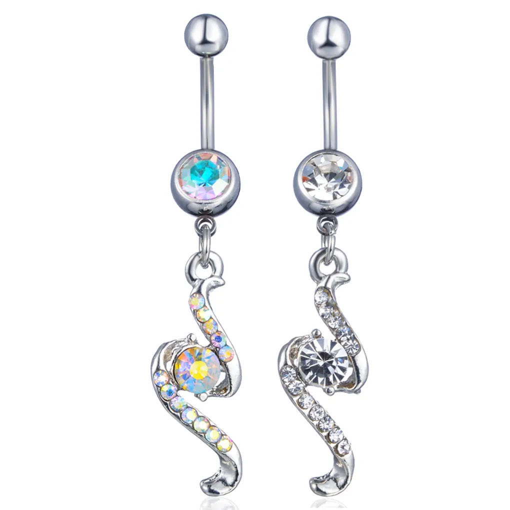 YYJFF D0581 MUSIKAL NOTA Mix Colors Belly Navel Button Ring