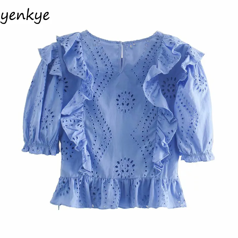 Sexy Openwork Bandage Round Neck Sweaters