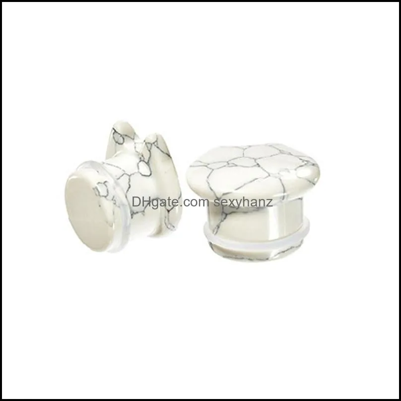 Other 2PCS Stone Cat Ear Plugs Gauges Earrings Women Men Plug Flesh Tunnel Piercing Expander Stretcher Body Jewelry