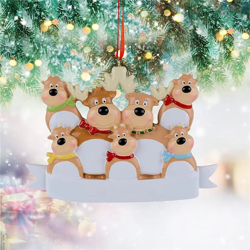 2021 Рождественская елка украшения Рождественские орнамент продукция персонализированная семья из 2-7 подвесной пандемический фестиваль подарок
