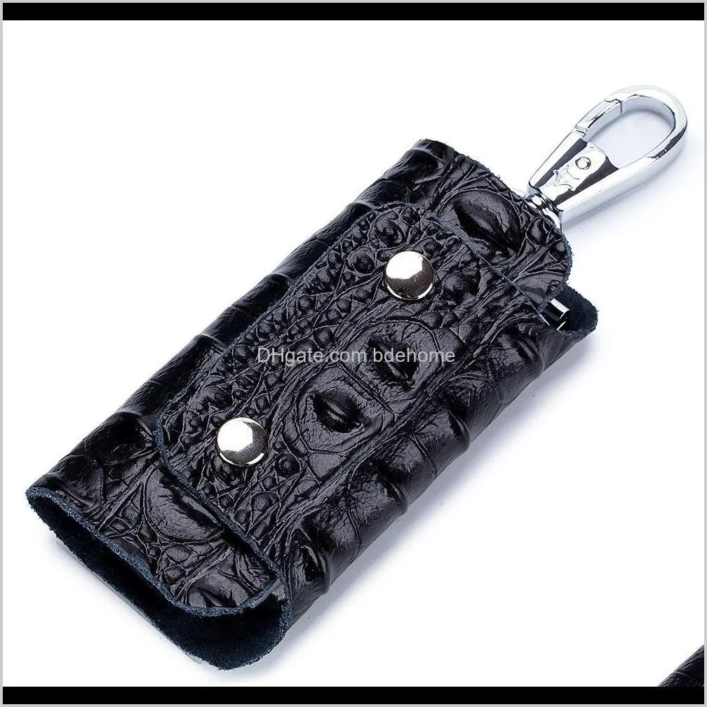 genuine leather men key wallet male car key bag keys holder crocodile pattern key case large capacity organizer small wallets